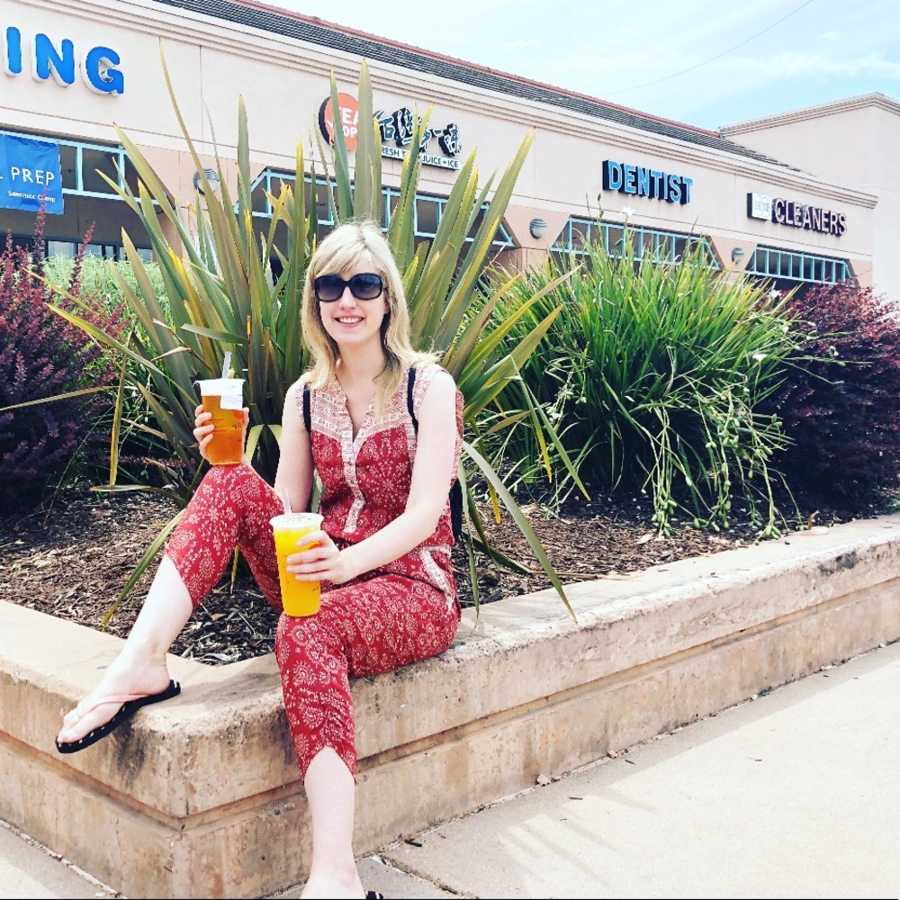 ABERCROMBIE like new patterned jumpsuit red small